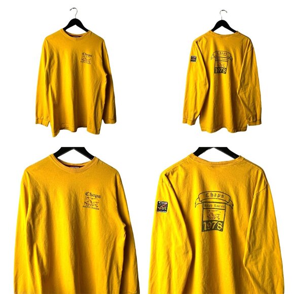 Vintage Other - Vintage Chaps Ralph Lauren T Shirt Adult Yellow Medium M Graphic Tee